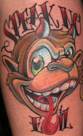 Looking for unique  Tattoos? Evil Monkey